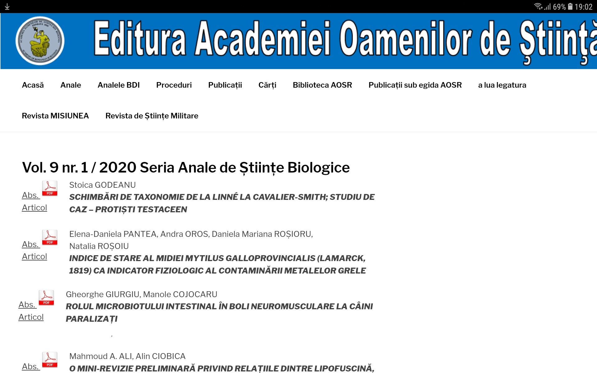 Conferinta Stiintifica de primavara a AOSR 2020- Bucuresti 06-07.05.2020